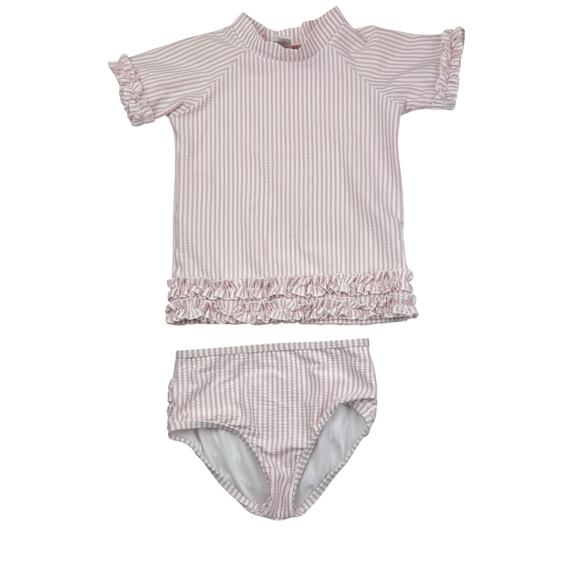 Ruffle Butts Other - RuffleButts Pink Striped Swimsuit